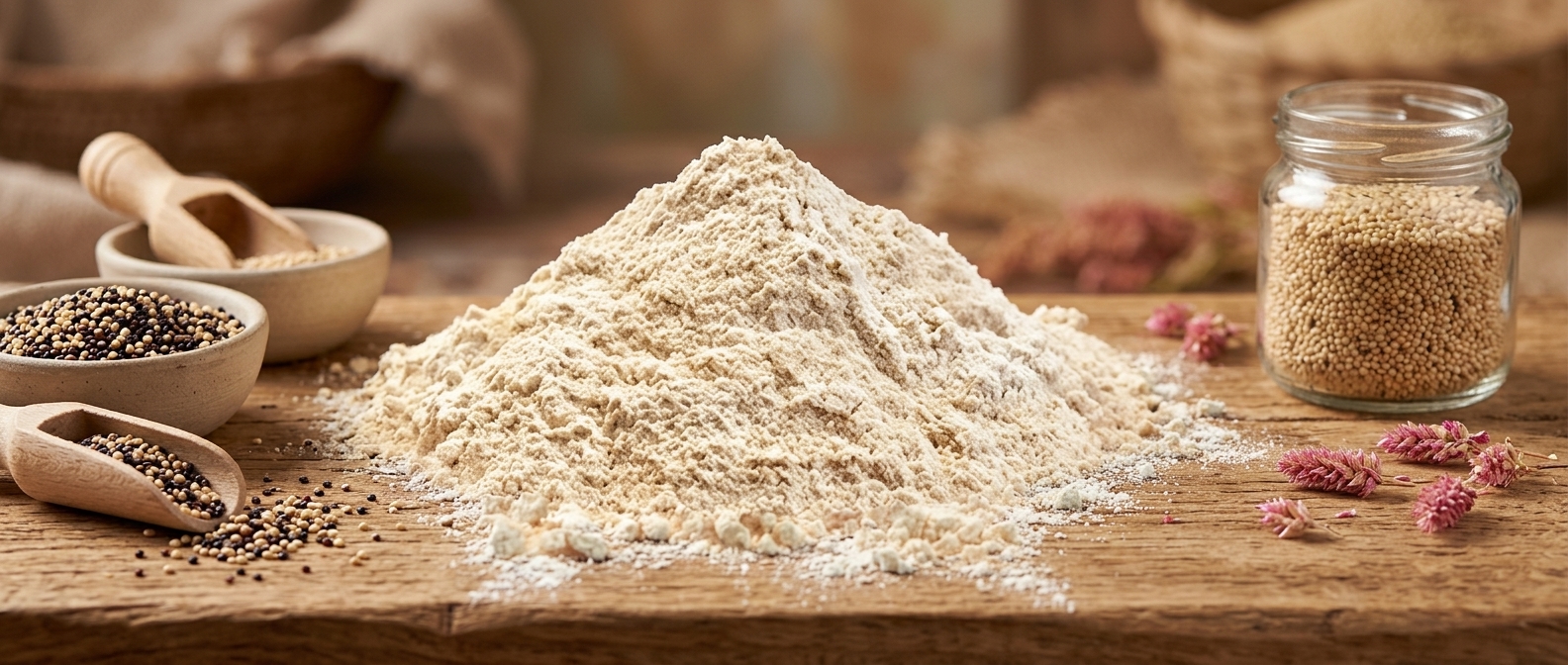 Amaranth flour contains all nine essential amino acids and is also an excellent source of calcium, iron,magnesium and phosphorous.
